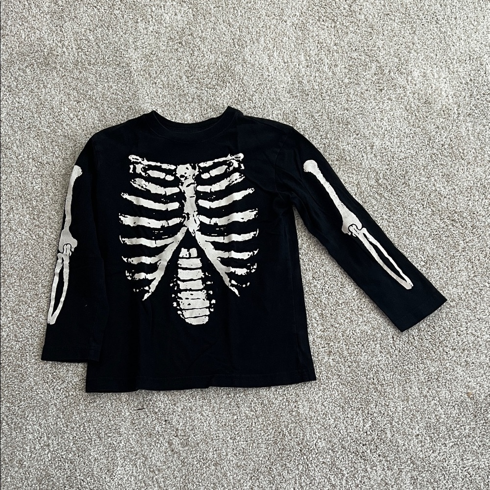 The Children's Place Black Skeleton Long Sleeve Tee